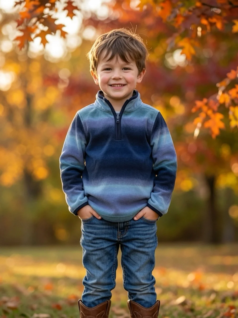 OshKosh B'gosh Blue Ombre Quarter-Zip Fleece Pullover